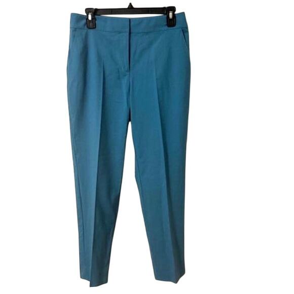 St. John Diana Crepe Straight Leg Teal Pants 6 - Picture 1 of 3